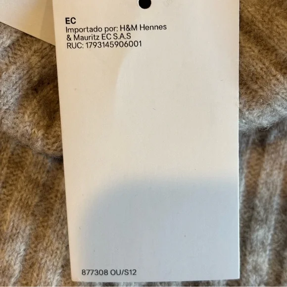 H&M Women’s Cowl Turtleneck Beige Long Sleeve Cozy Sweater NWT Size Small - Picture 10 of 12